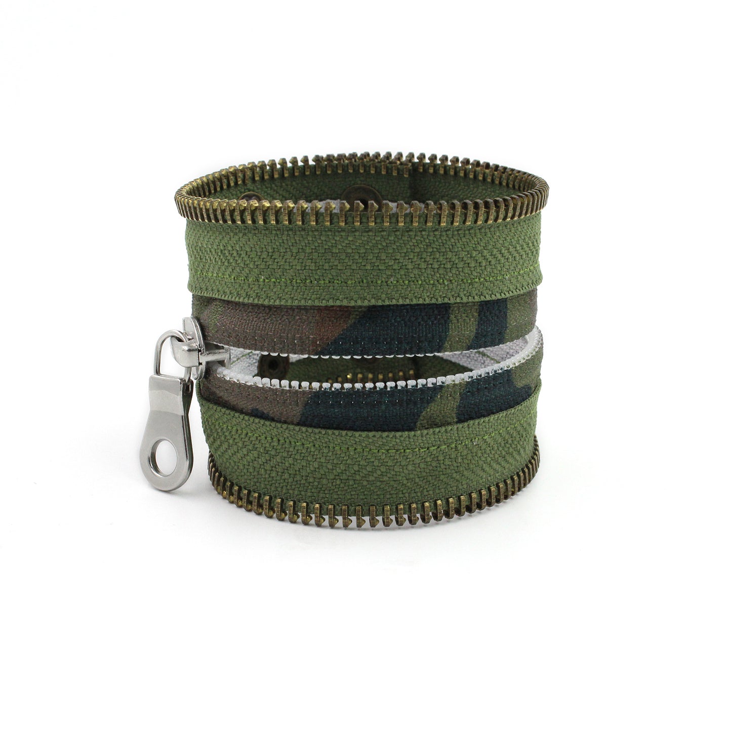 Camo Collection Olive Army Zip Bracelet