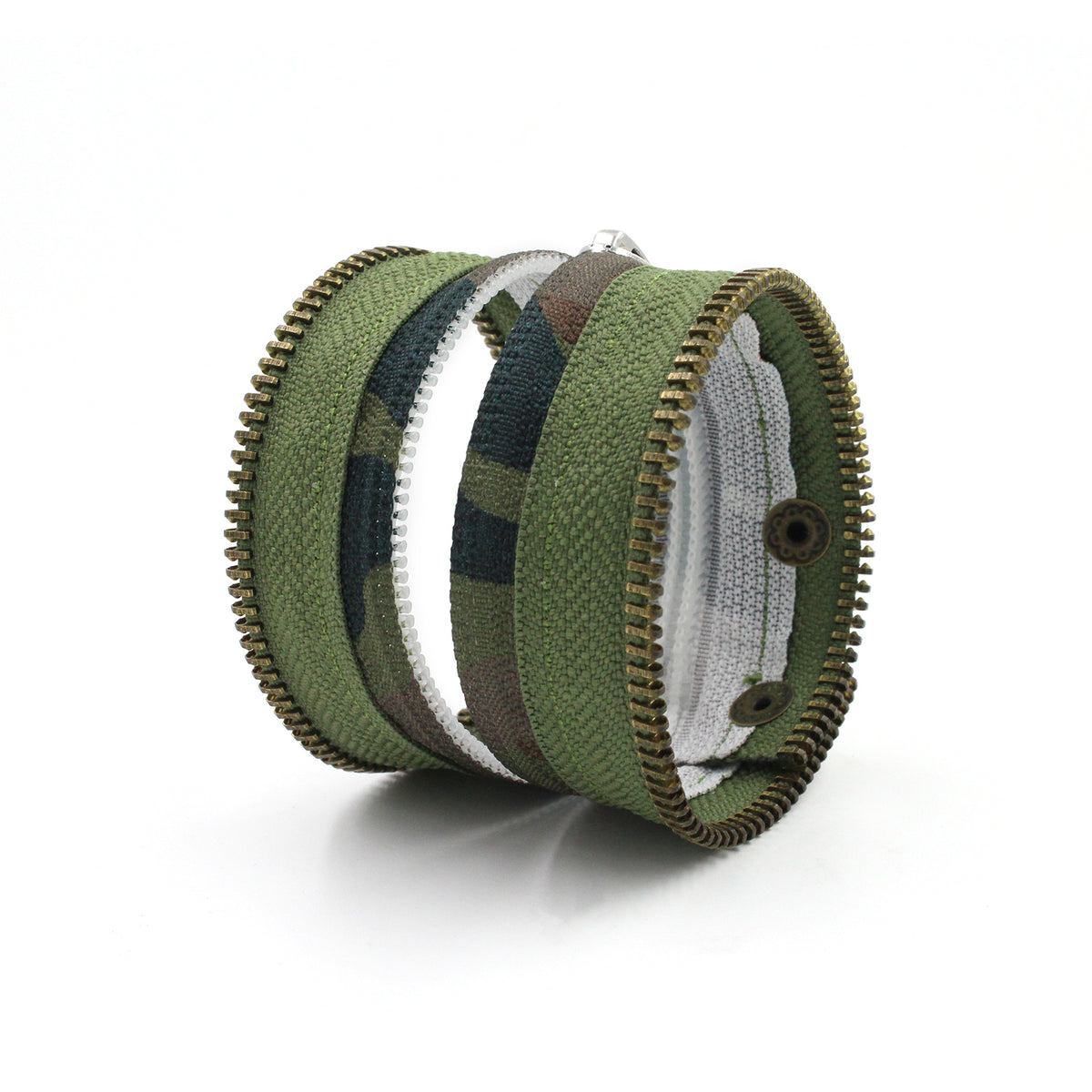 Camo Collection Olive Army Zip Bracelet