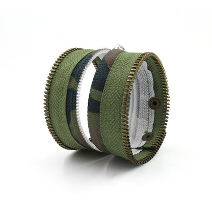 Camo Collection Olive Army Zip Bracelet