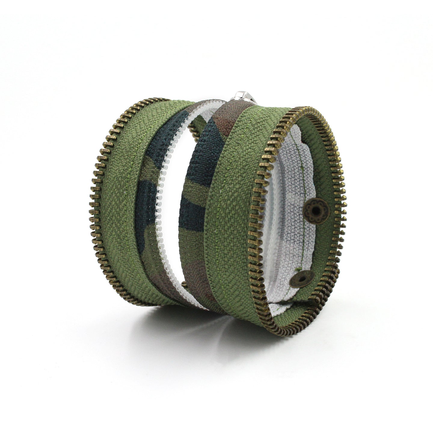 Camo Collection Olive Army Zip Bracelet