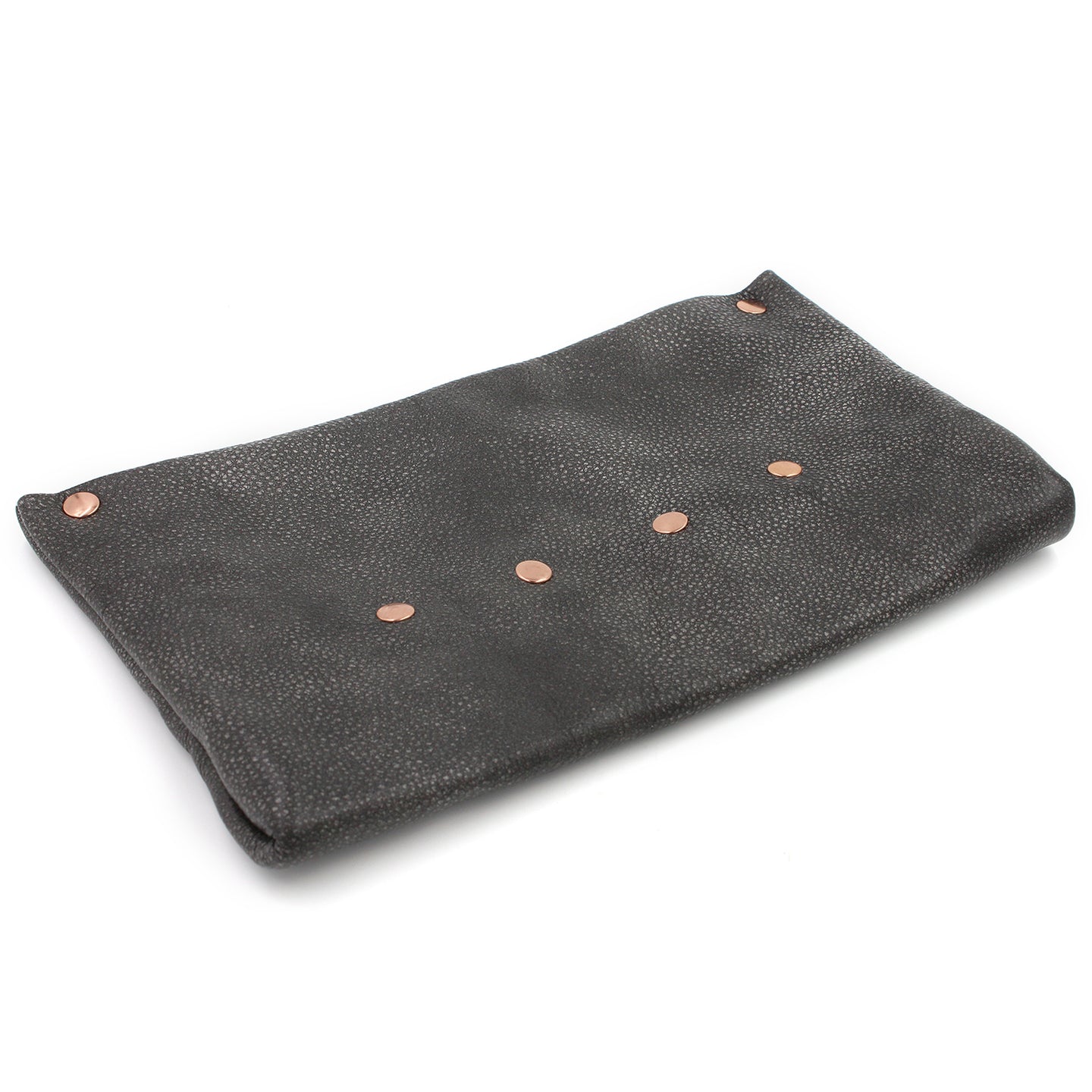 Gunmetal Street Chic Leather Clutch - N.Kluger Designs clutch