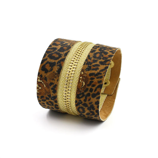 Golden Leopard Special Edition Zip Bracelet - N.Kluger Designs bracelet