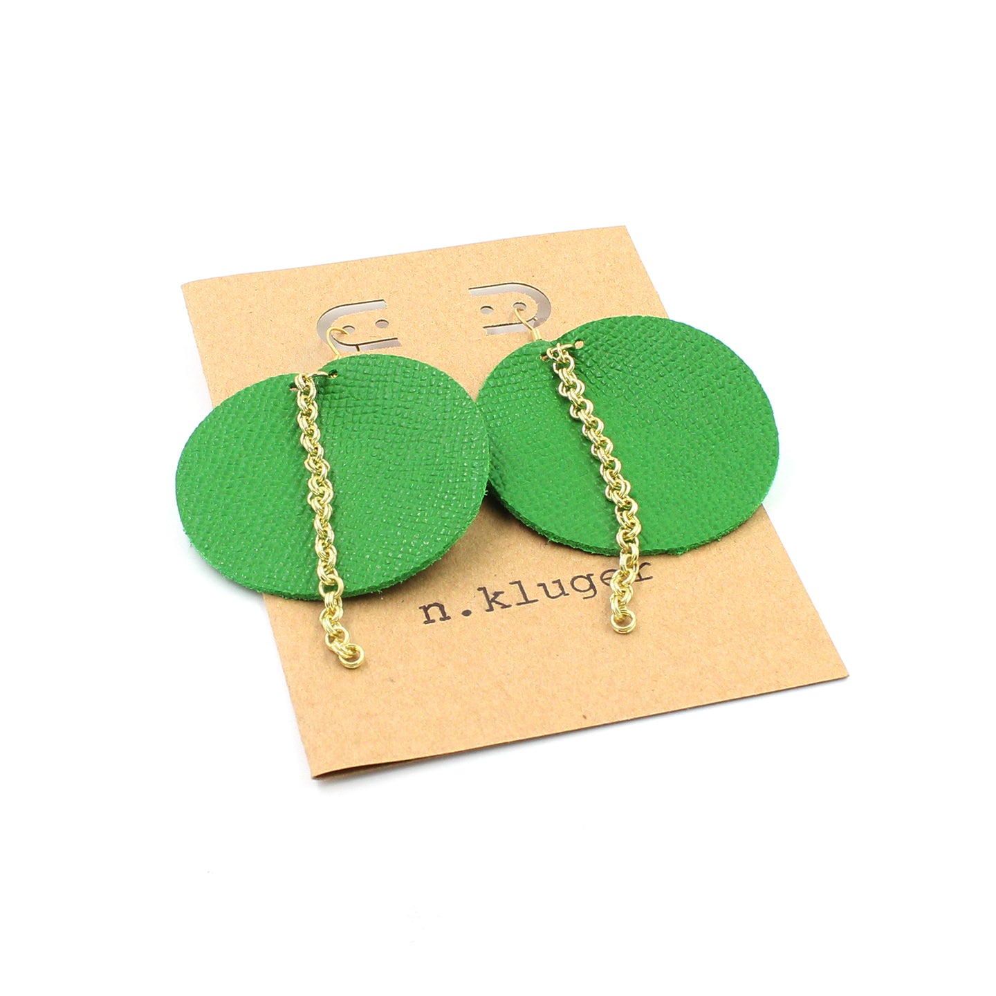 The Grass is Always Greener Leather Circle Earrings