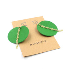 The Grass is Always Greener Leather Circle Earrings