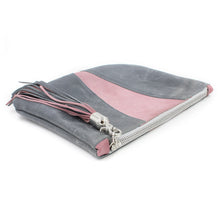 Grey & Pink Colorblock Leather Fun Clutch - N.Kluger Designs clutch