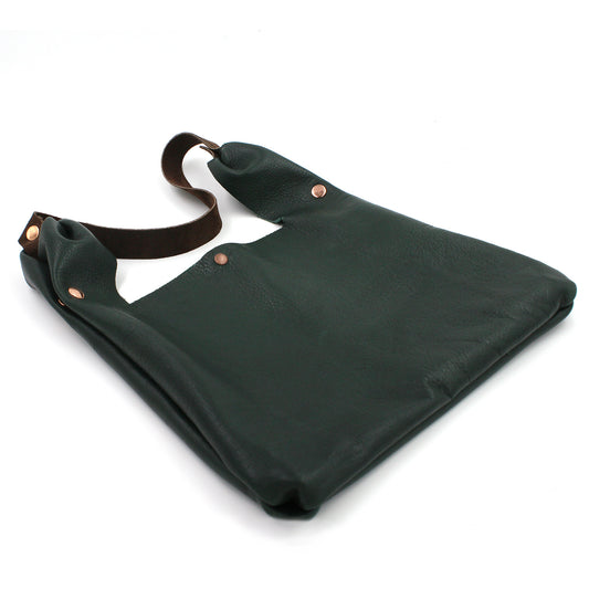 Green Soft & Slouchy Leather Casual Handbag - N.Kluger Designs Hobo Bag