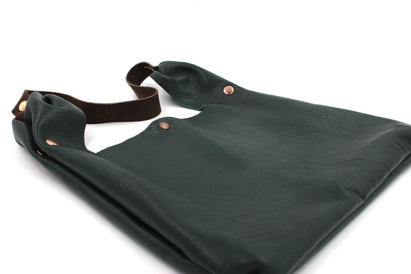 Green Soft & Slouchy Leather Casual Handbag - N.Kluger Designs Hobo Bag