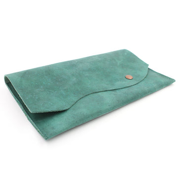 Distressed Green Leather Simple Wallet