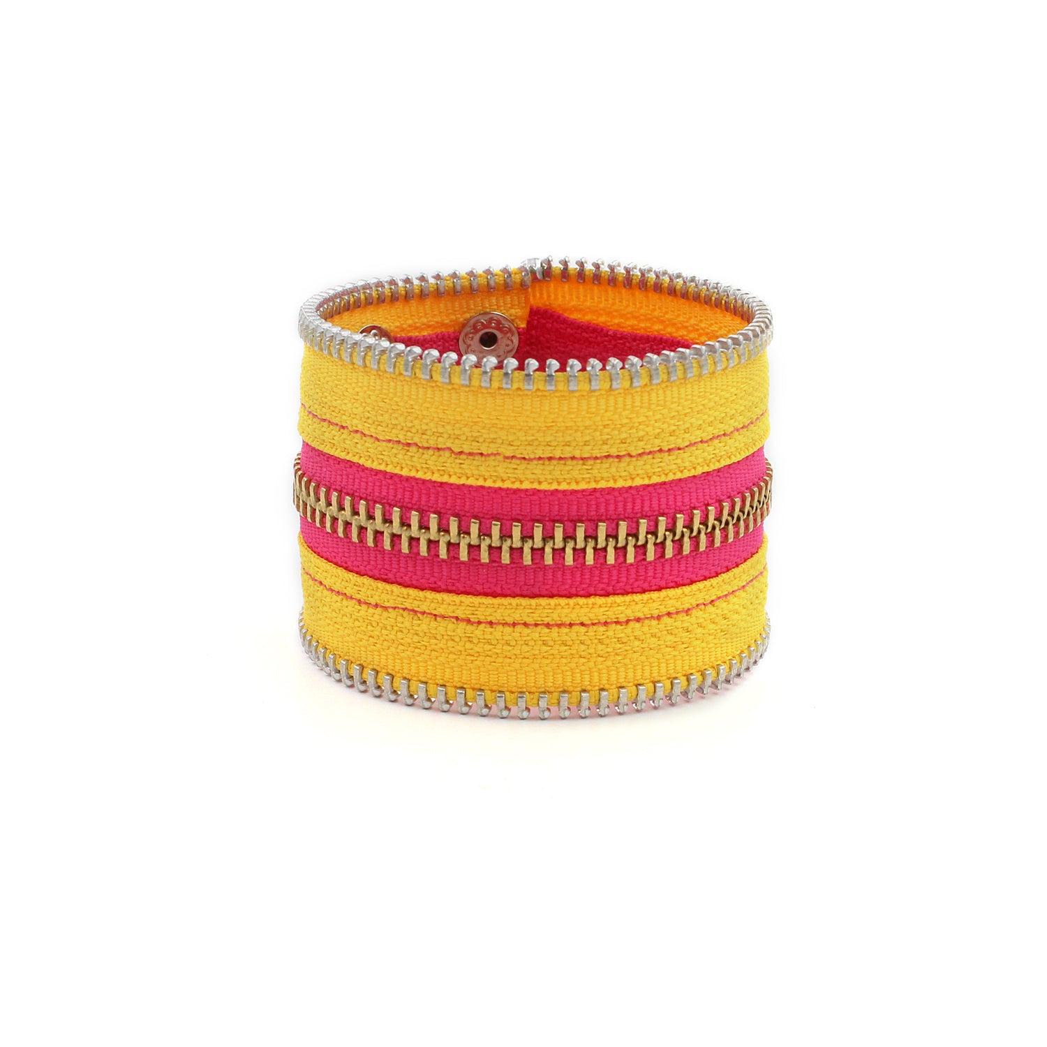 Summer Brights Collection Neon Yellow & Hot Pink Zip Bracelet