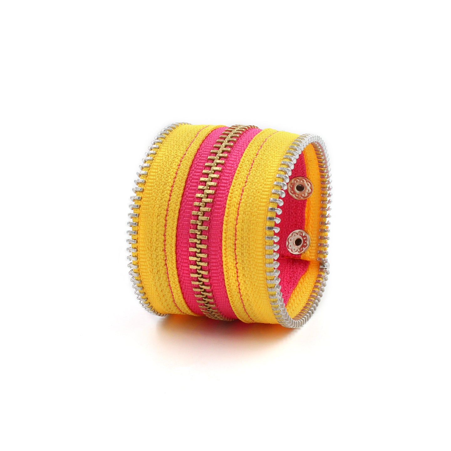 Summer Brights Collection Neon Yellow & Hot Pink Zip Bracelet - N.Kluger Designs bracelet