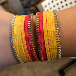 Summer Brights Collection Neon Yellow & Hot Pink Zip Bracelet - N.Kluger Designs bracelet