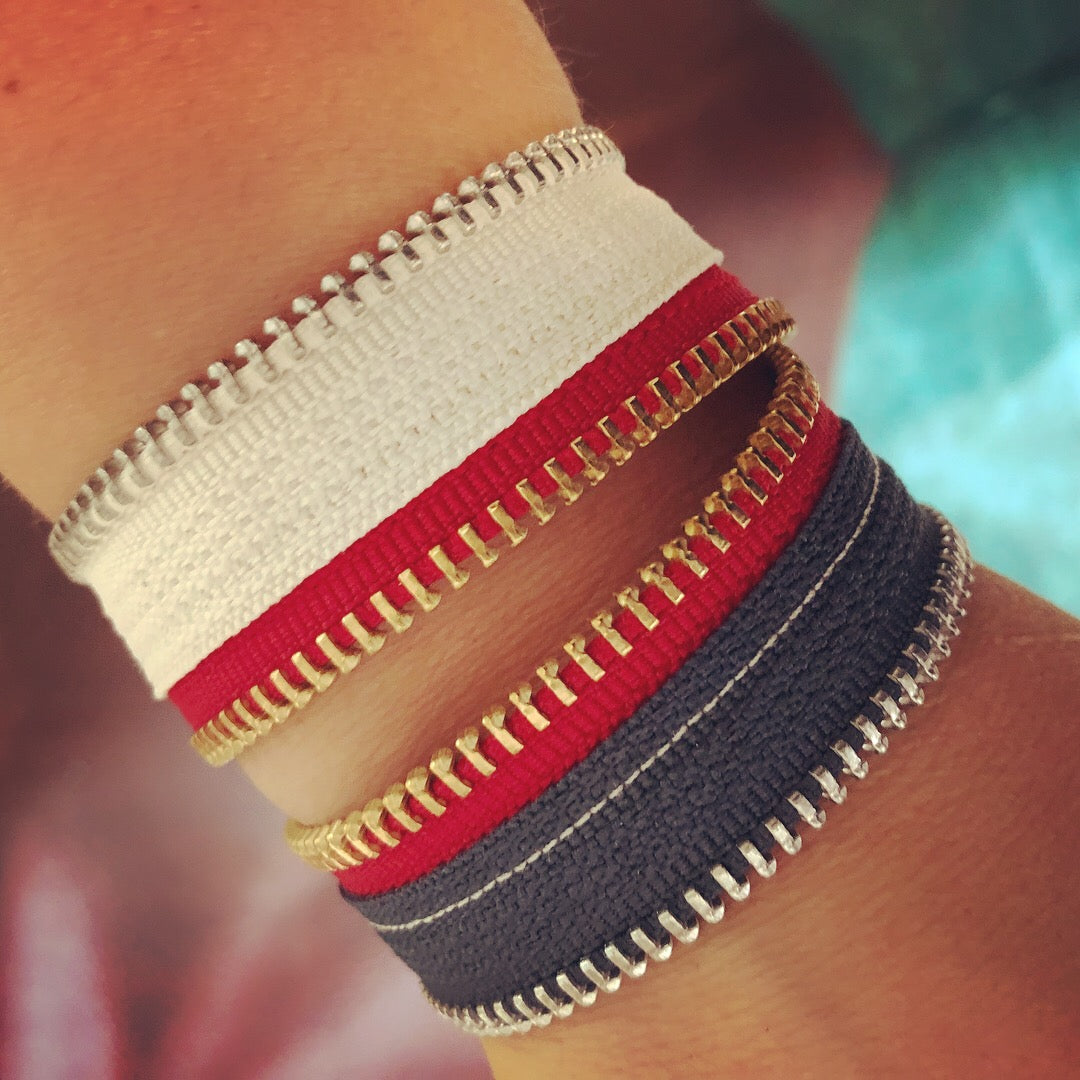 Stars & Stripes Gothic Americana Zip Bracelet - N.Kluger Designs bracelet