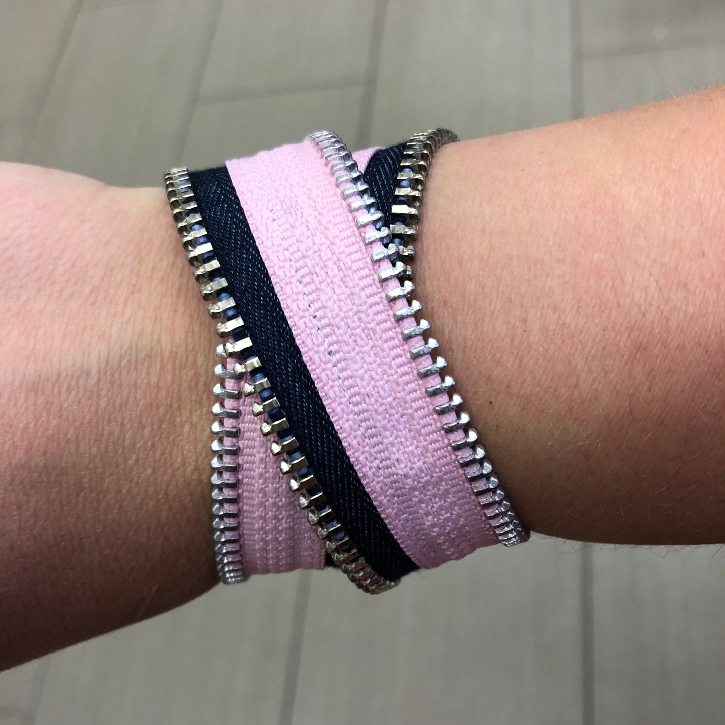 Sweet Denim Zip Bracelet - N.Kluger Designs bracelet