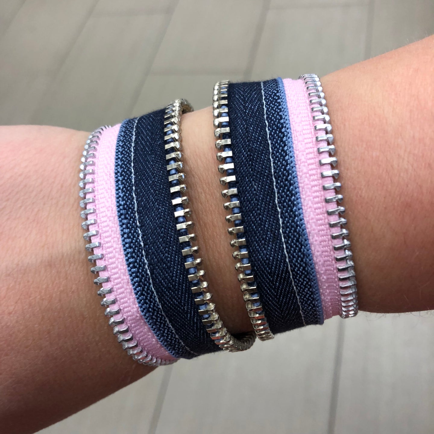 Sweet Denim Zip Bracelet - N.Kluger Designs bracelet