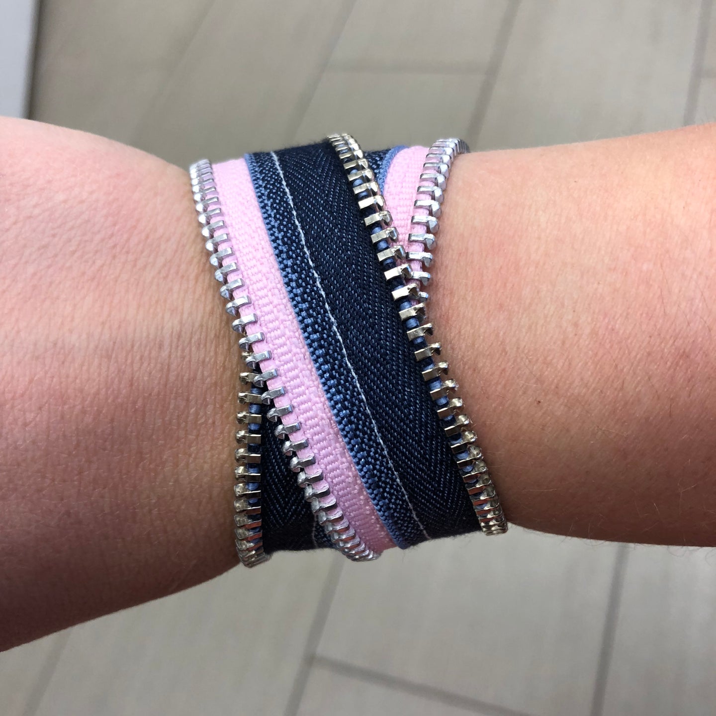 Sweet Denim Zip Bracelet - N.Kluger Designs bracelet