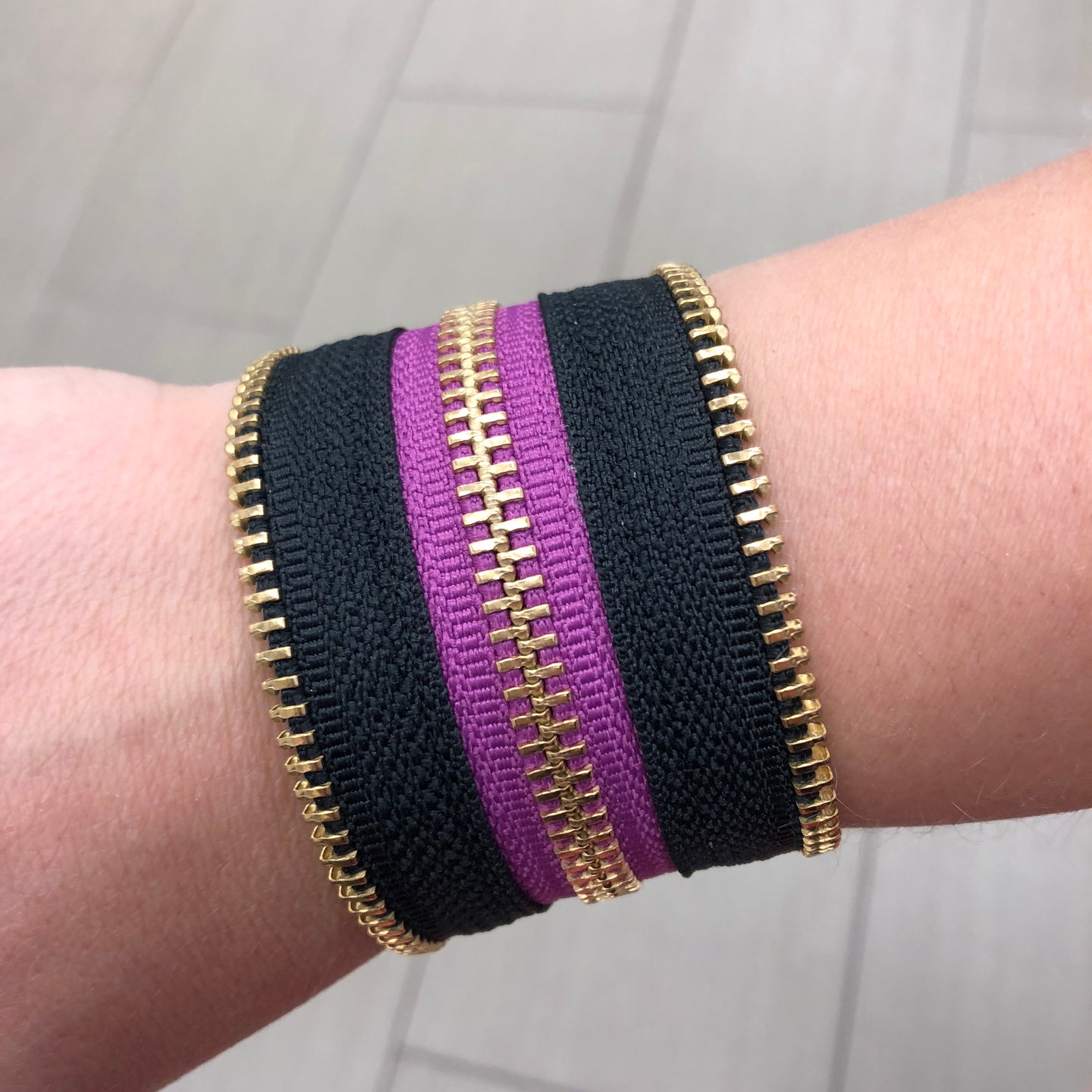 Fuschia-ristic Zip Bracelet - N.Kluger Designs bracelet