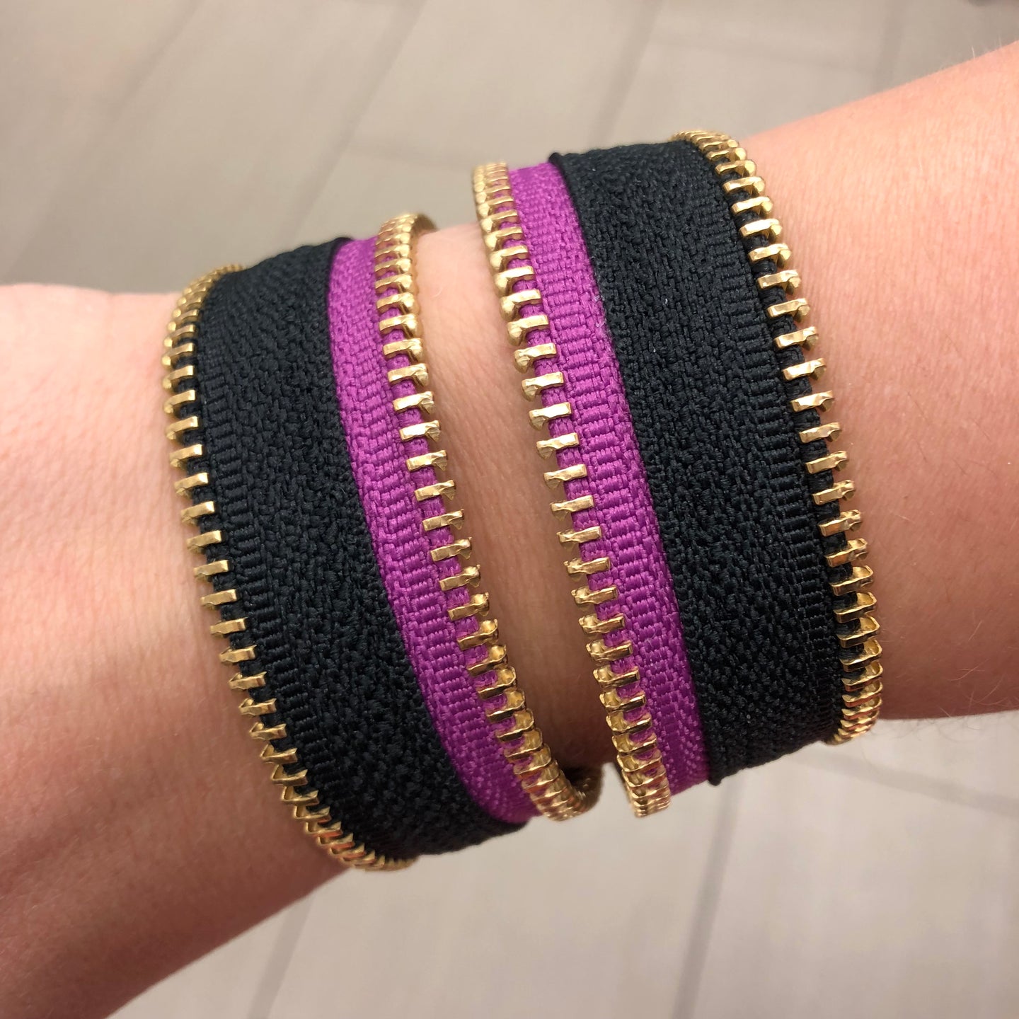 Fuschia-ristic Zip Bracelet - N.Kluger Designs bracelet