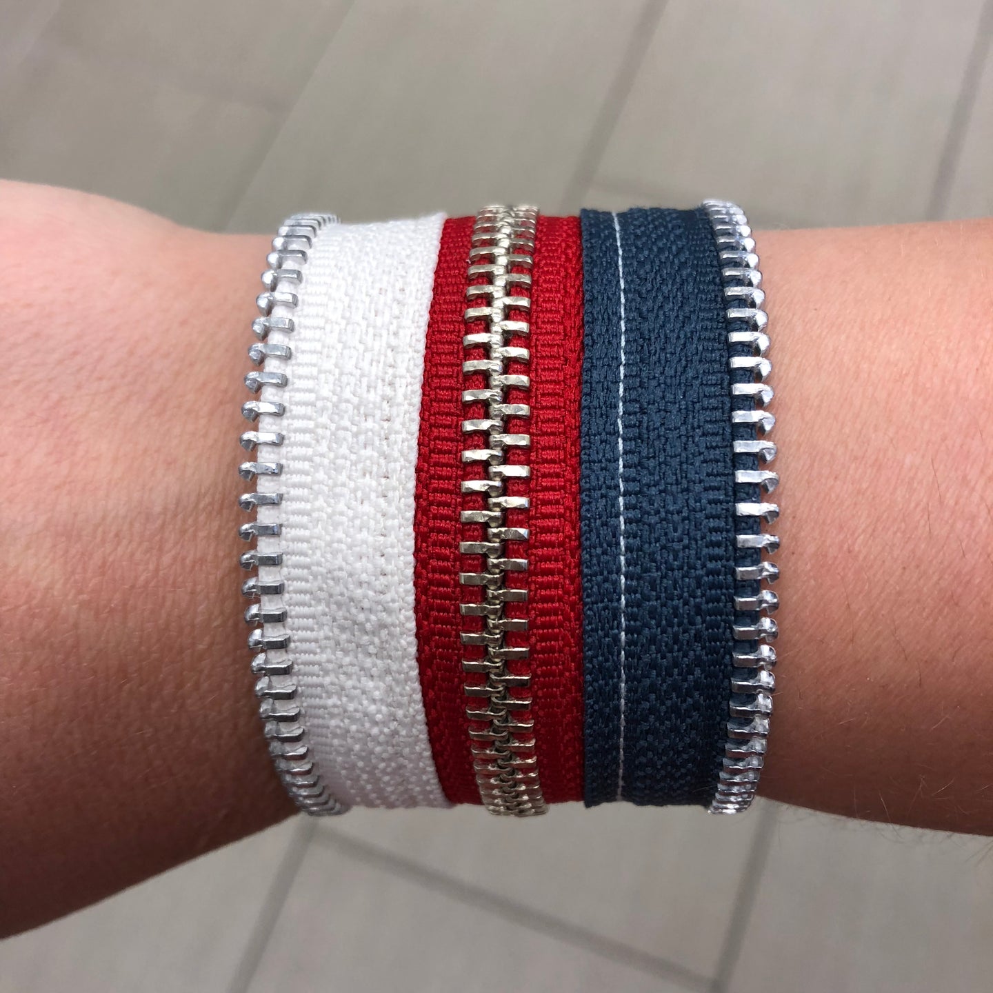 Yankee Doodle Dandy Zip Bracelet - N.Kluger Designs bracelet