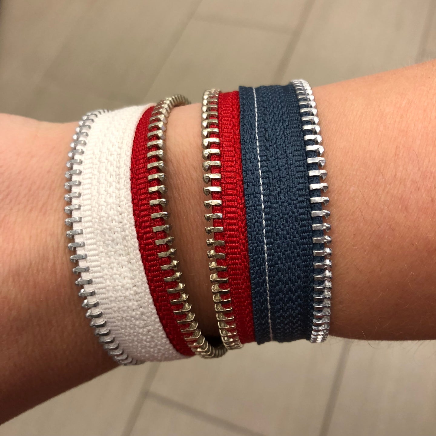 Yankee Doodle Dandy Zip Bracelet - N.Kluger Designs bracelet