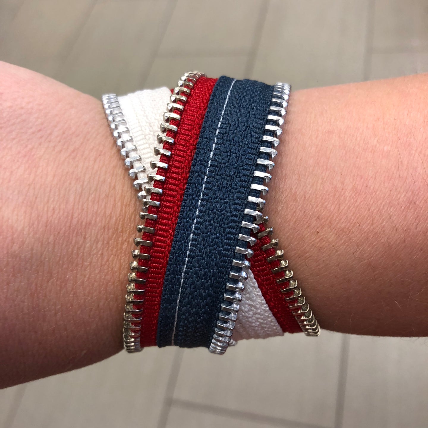 Yankee Doodle Dandy Zip Bracelet - N.Kluger Designs bracelet