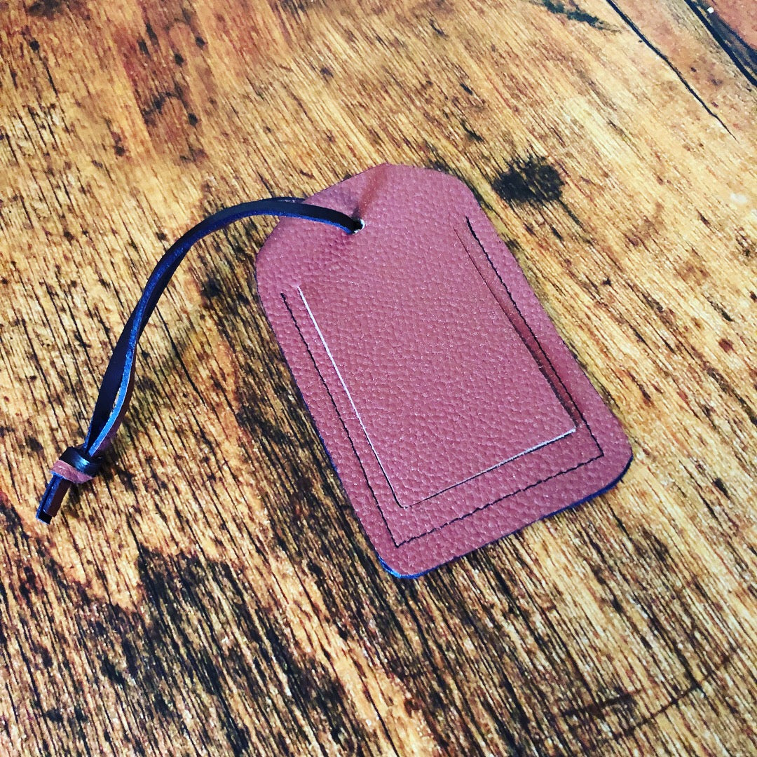 Shimmery Pink Leather Ready-To-Go Luggage Tag - N.Kluger Designs luggage tag