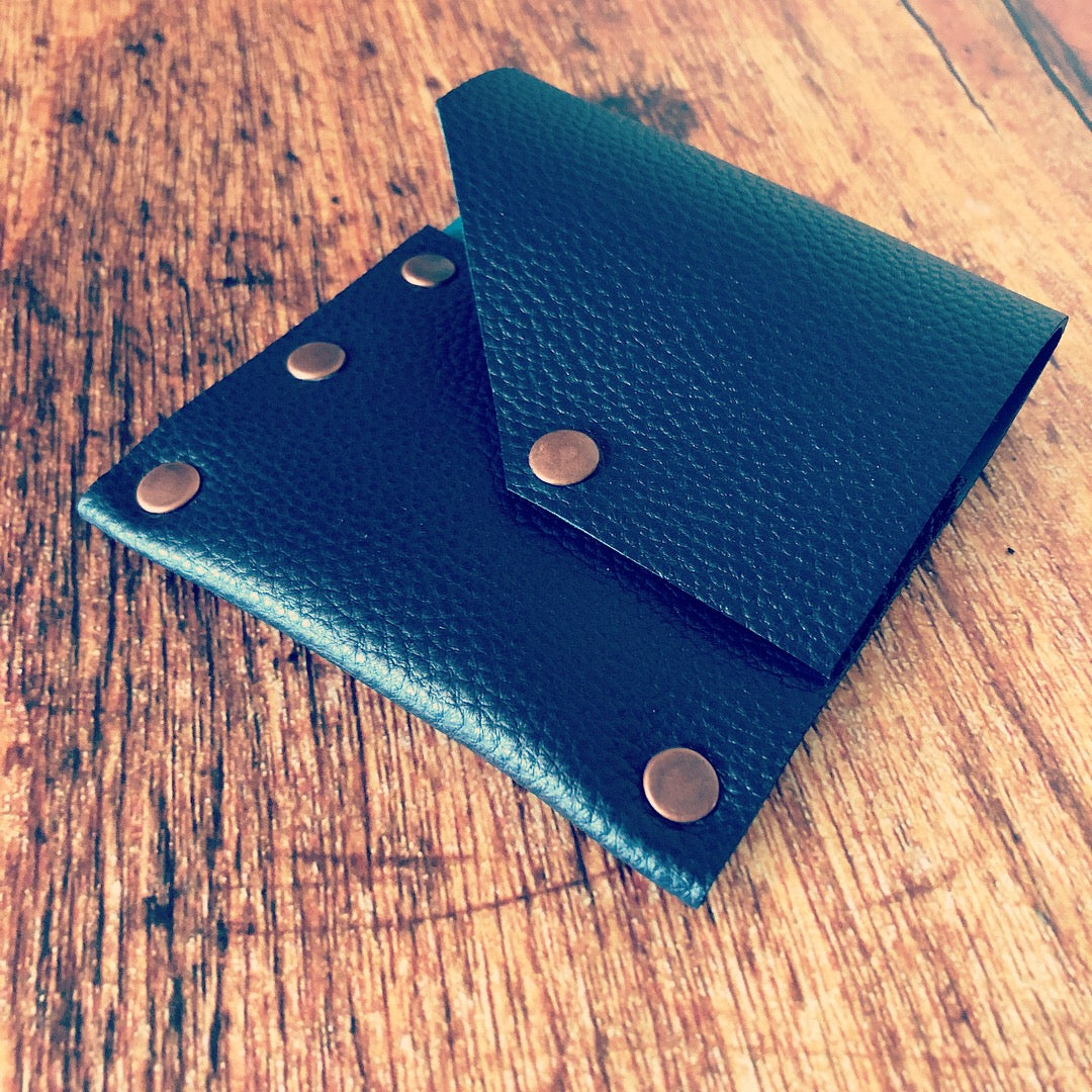 Navy & Turquoise Leather Business Card Case - N.Kluger Designs Card Case