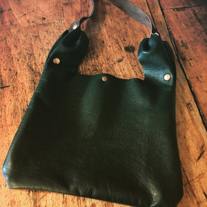 Green Soft & Slouchy Leather Casual Handbag - N.Kluger Designs Hobo Bag