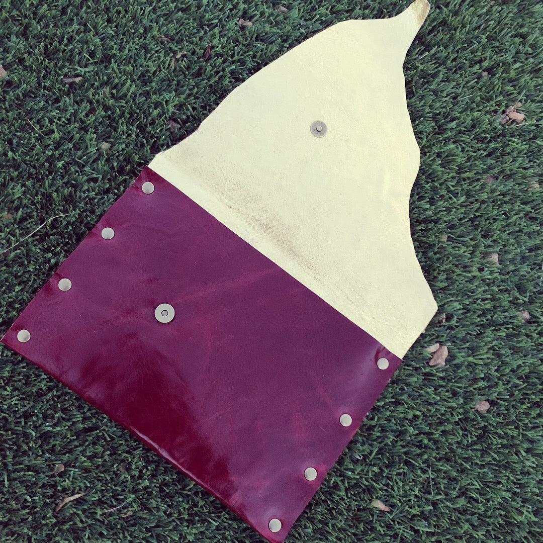 The Ultimate Red & Gold Leather Cocktail Party Clutch - N.Kluger Designs clutch