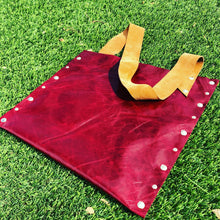 Striking Asymmetrical Red Genuine Leather Totebag/Shoulder Bag - N.Kluger Designs totebag