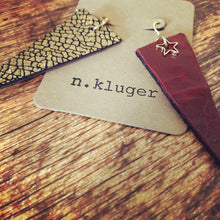 Red & Gold Leather Dangle Superstar Earrings - N.Kluger Designs Earrings