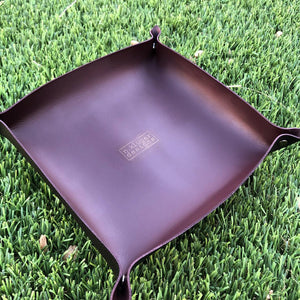 3-Piece Handmade Traveling Leather Valet Gift Set in Mauve/Black - N.Kluger Designs Valet