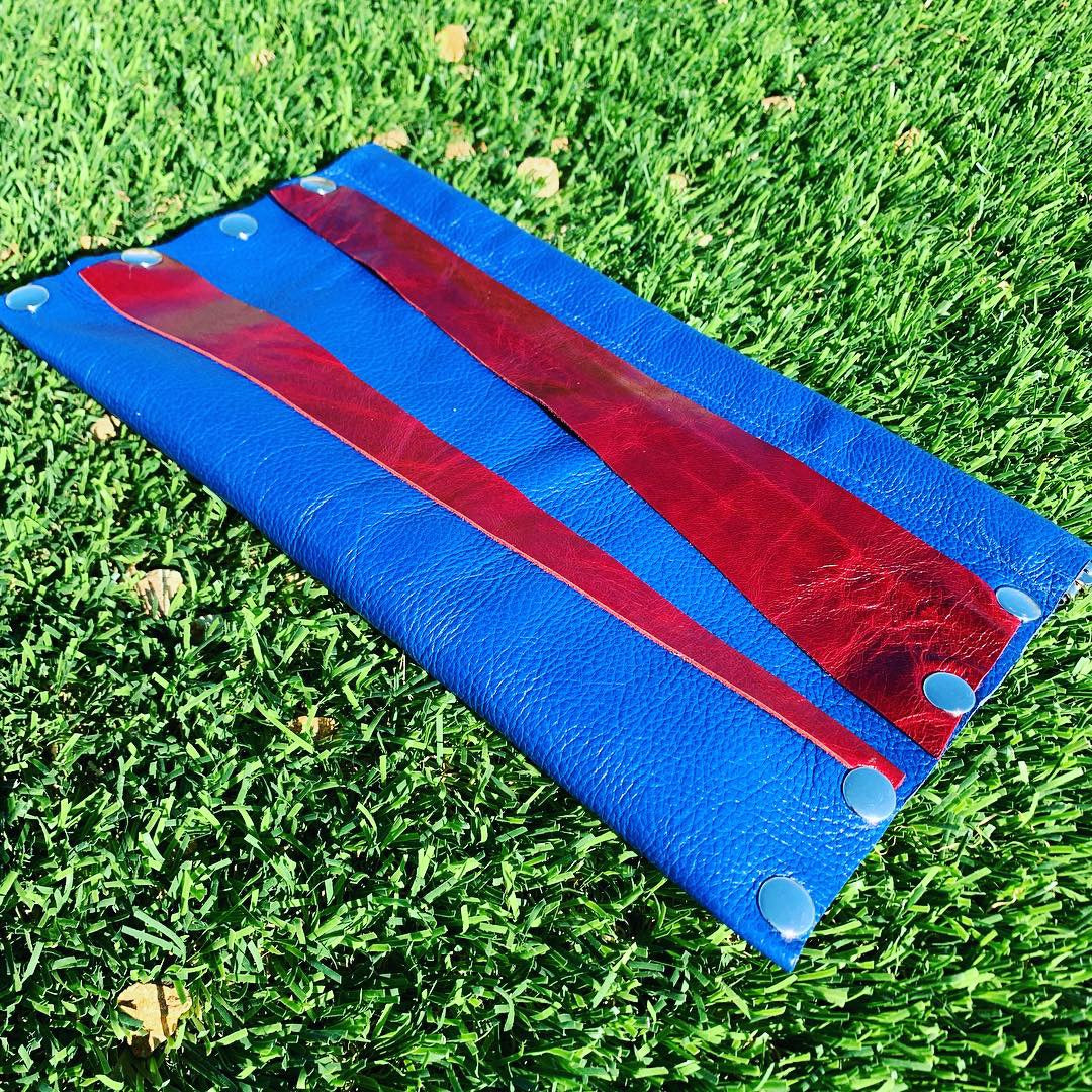 Royal Blue Leather Snap Frame Retro Clutch