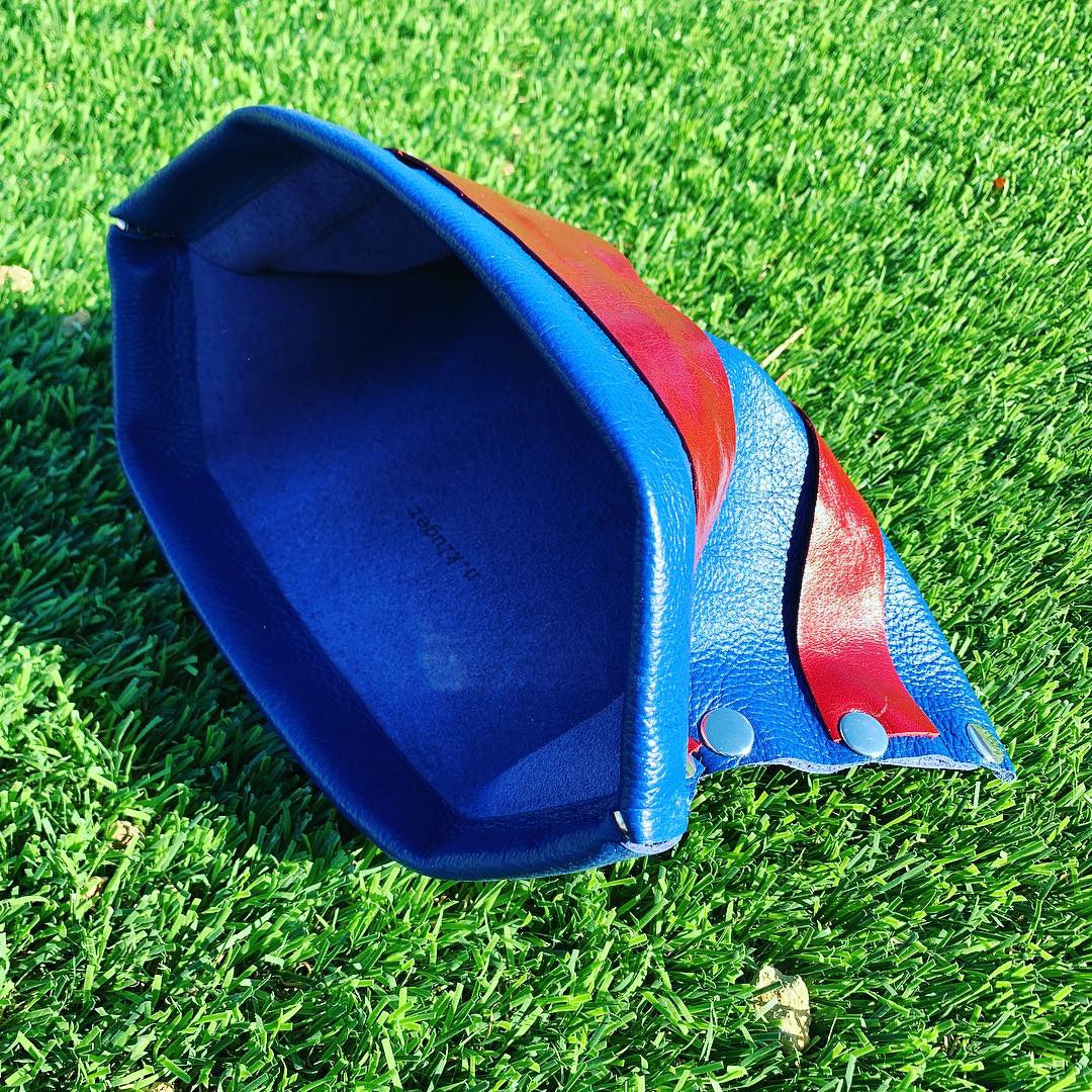 Royal Blue Leather Snap Frame Retro Clutch