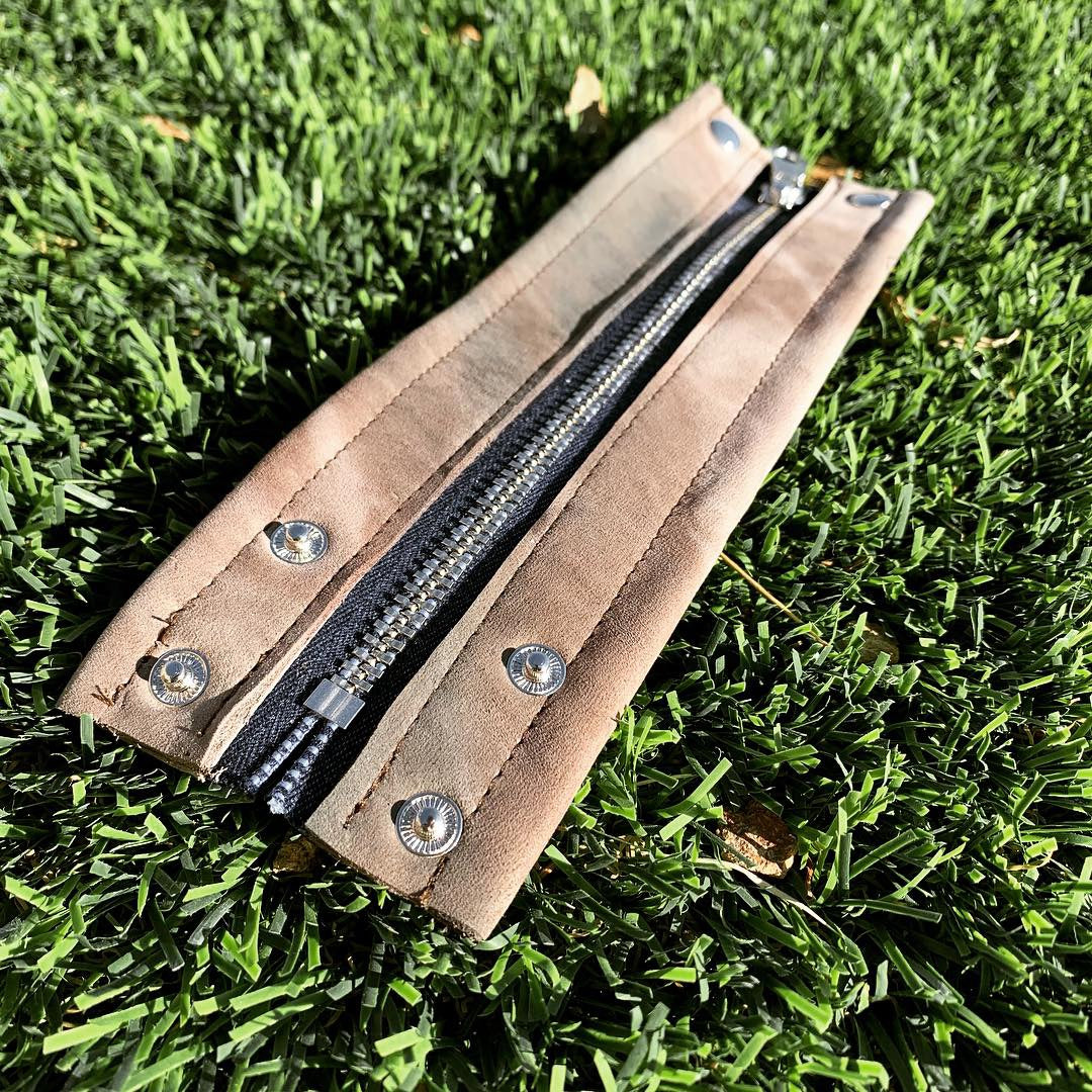 Greyish Pink Leather & Denim Extra Wide 