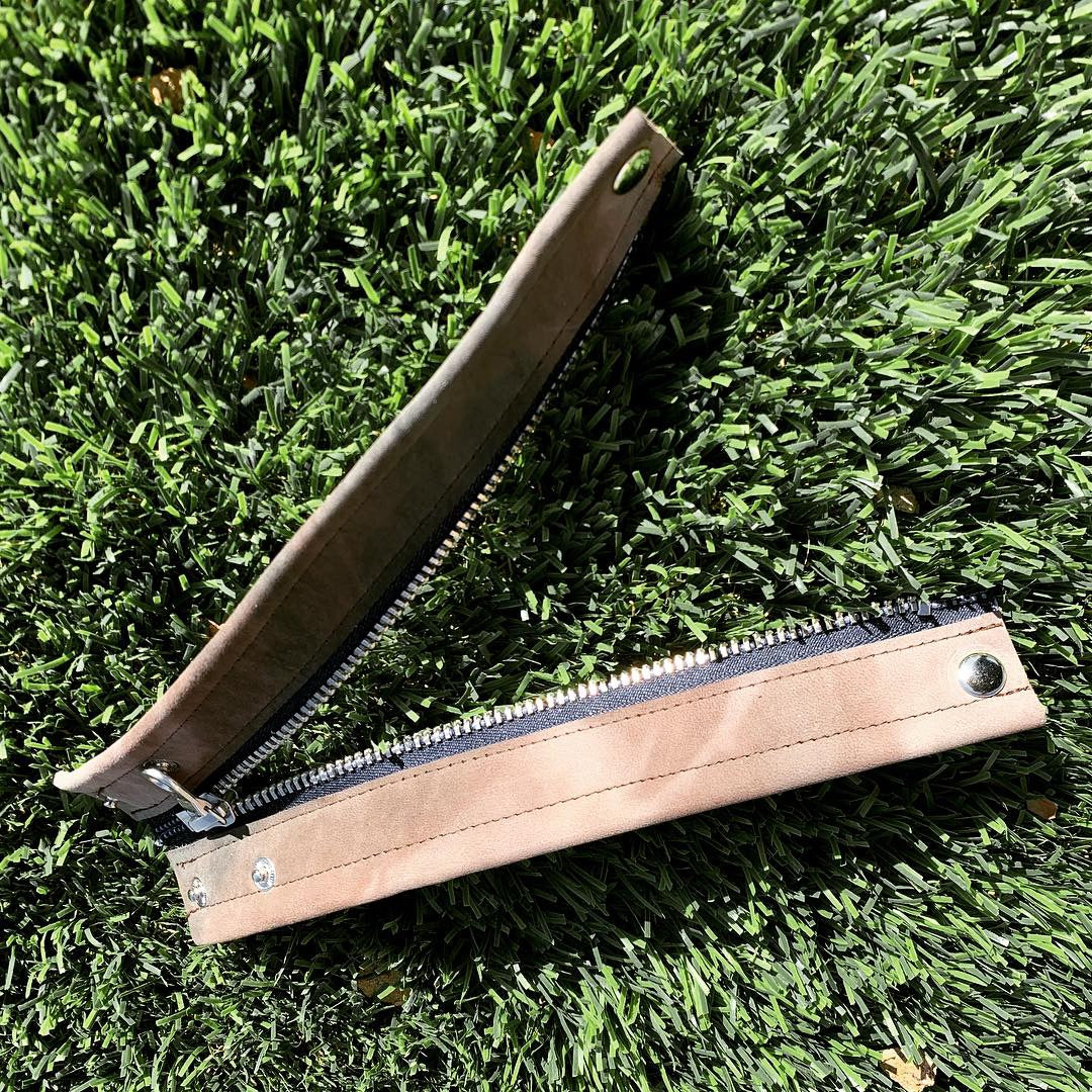 Greyish Pink Leather & Denim Extra Wide 