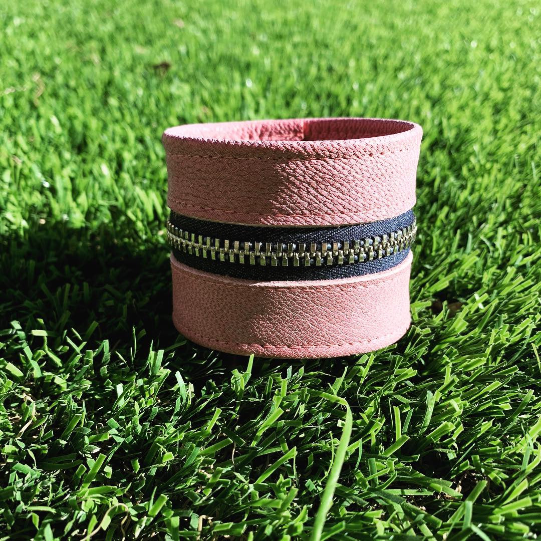 Pink Leather & Denim 