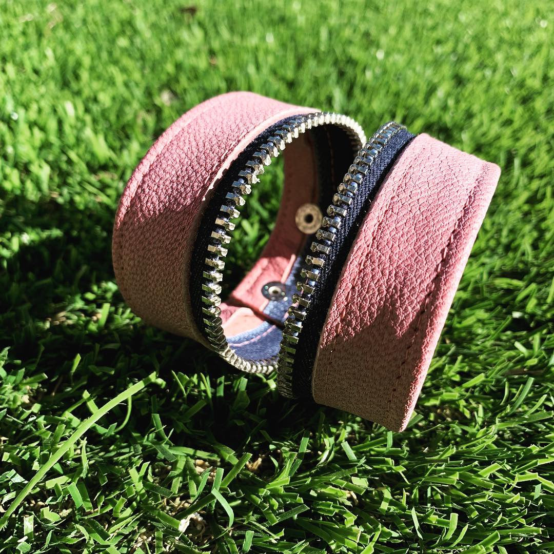 Pink Leather & Denim 