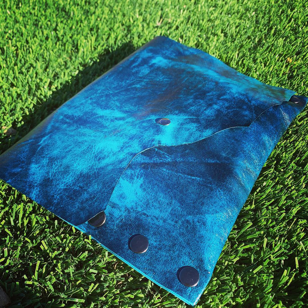 Paper Thin Teal Glam Leather Clutch