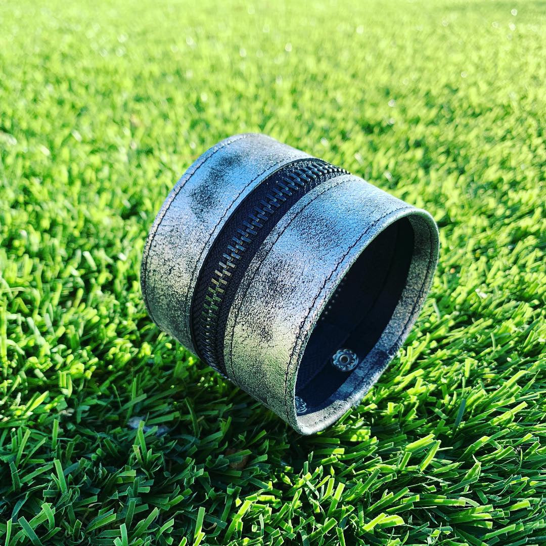 Metallic Silver Gunmetal Leather 