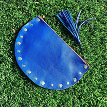 Green & Blue Half Moon Genuine Leather Clutch - N.Kluger Designs clutch