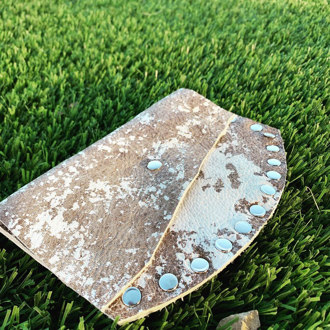 Cow Print Leather Mini Wallet Clutch - N.Kluger Designs Card Case