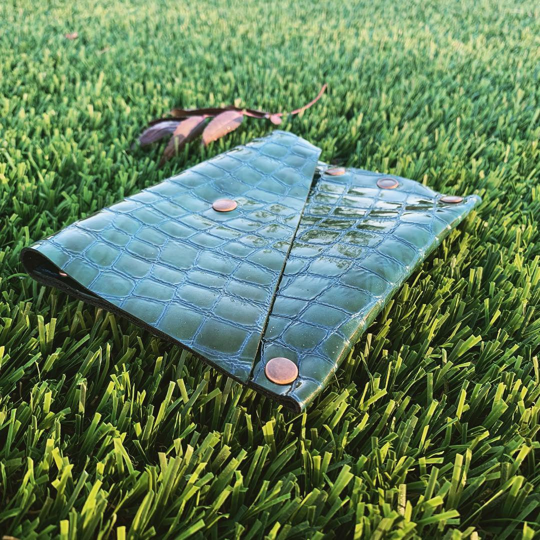 Crocodile Patent Leather Card Case / Mini Wallet - N.Kluger Designs Card Case