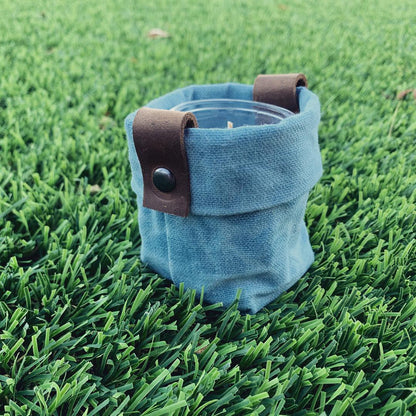 Waxed Canvas Mini "Kiki Pot" Blue Planter