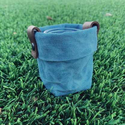 Waxed Canvas Mini "Kiki Pot" Blue Planter