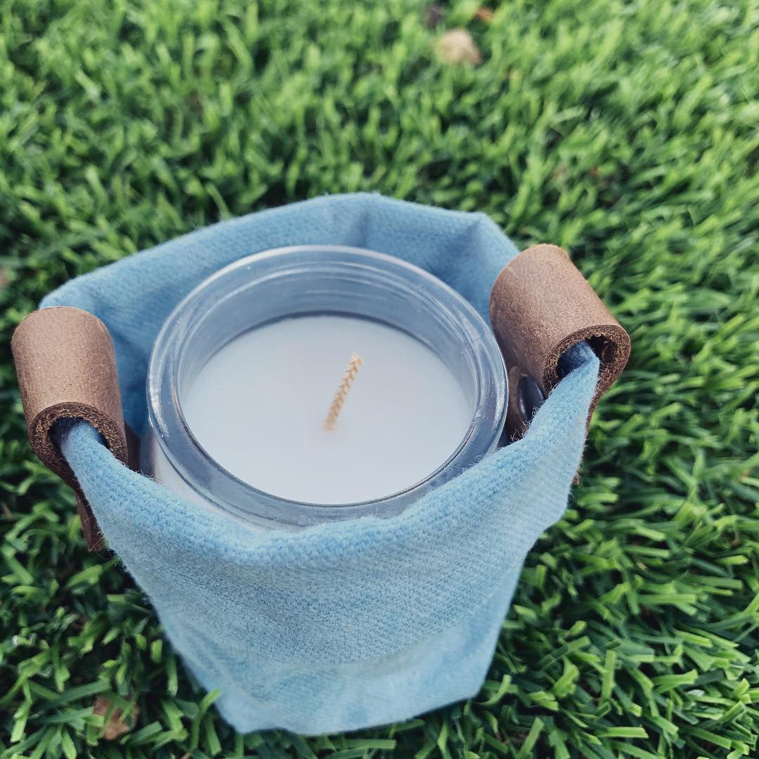 Waxed Canvas Mini "Kiki Pot" Blue Planter