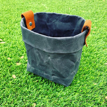 Waxed Canvas "Kiki Pot" Planter in Charcoal Grey Basket