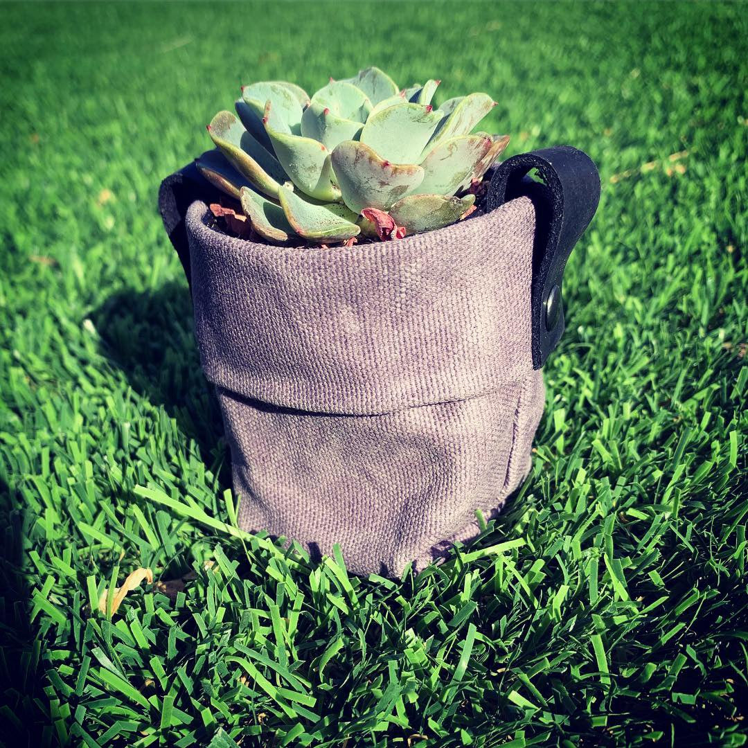 Waxed Canvas Mini "Kiki Pot" Violet Planter
