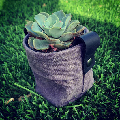 Waxed Canvas Mini "Kiki Pot" Violet Planter