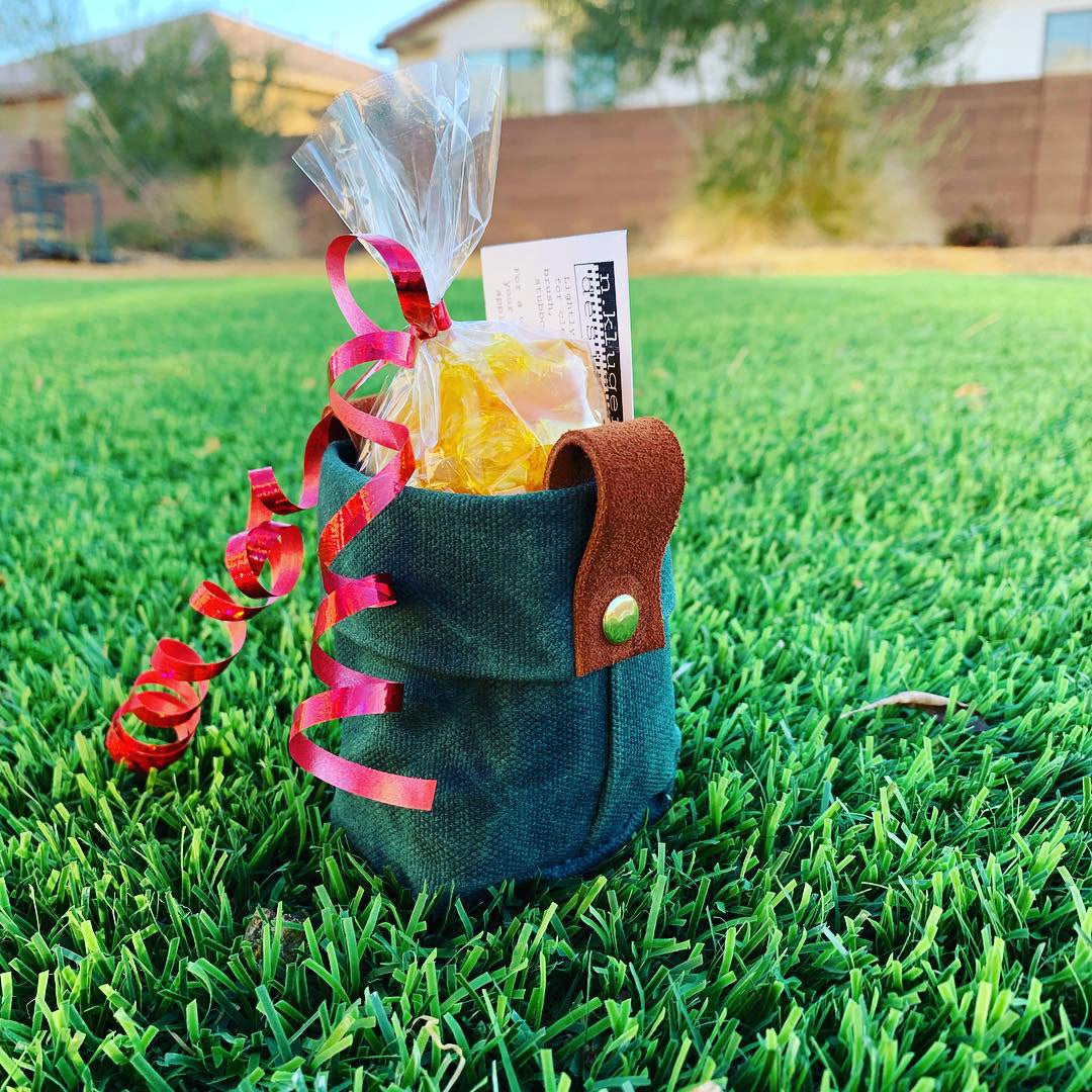Waxed Canvas Mini "Kiki Pot" Green Planter