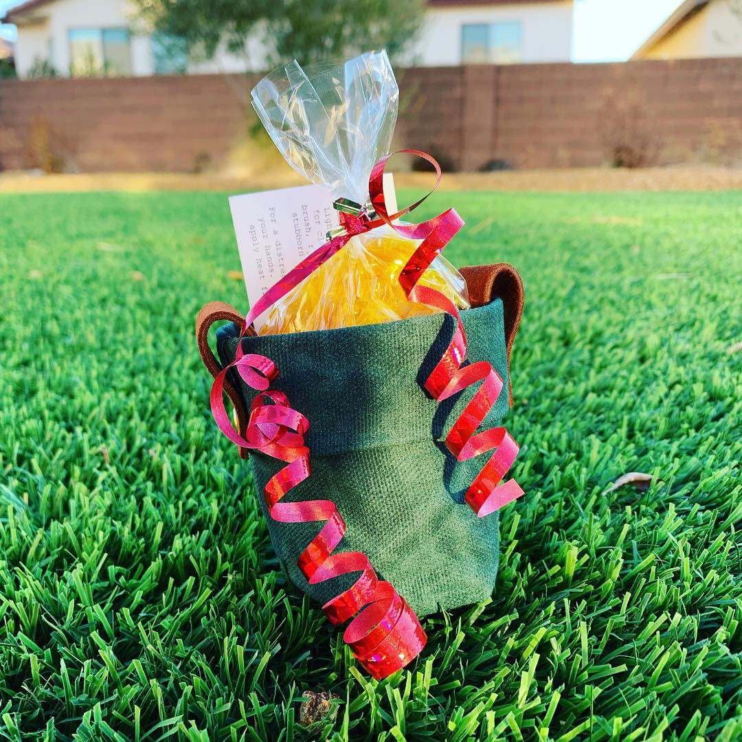 Waxed Canvas Mini "Kiki Pot" Green Planter
